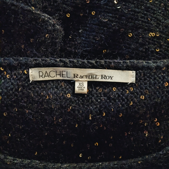 Vintage Rachel Roy Sequin Metallic Knit Sweater Dress - Picture 7 of 9